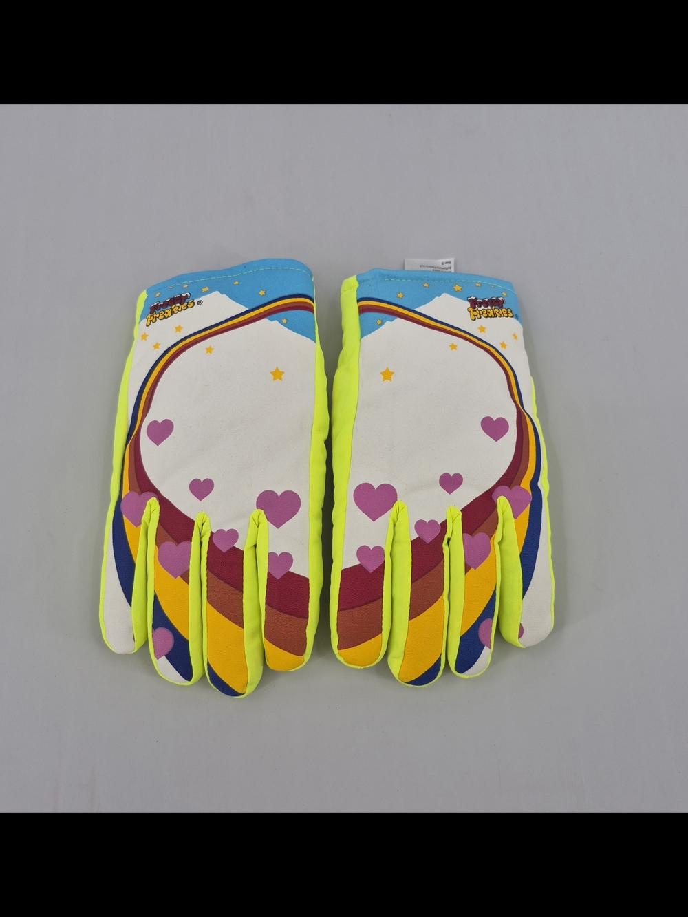 Freezy Freakies Gloves Size Small Neon Hearts Rainbow Winter